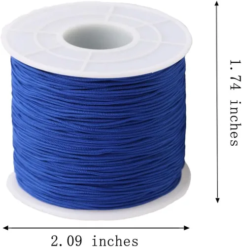 Miniatura 4 de Cordón de nailon de 0.020 in, hilo de ajuste para nudos chinos, collares, joyería, macramé, cuentas, pulseras de 150 yardas (azul)