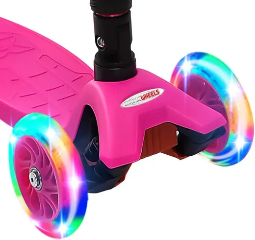 Miniatura 3 de ChromeWheels Patinetes Plegables para Niños, Patinete Deluxe con 4 Alturas Ajustables, Límite de Peso 132 libras, 3 Ruedas, Inclínate para Dirigir #