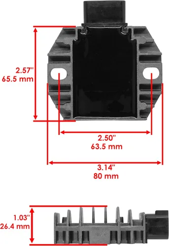 Miniatura 3 de Caltric Junta rectificadora de regulador de estator compatible con Yamaha Raptor 250 Yfm250R Yfm 250R 2008-2013