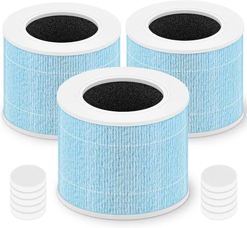 Miniatura 14 de Core Mini filtro de repuesto para purificador de aire LEVOIT Core Mini y Core Mini-P, 3 en 1 grado H13 True HEPA y carbón activado de alta Blanco