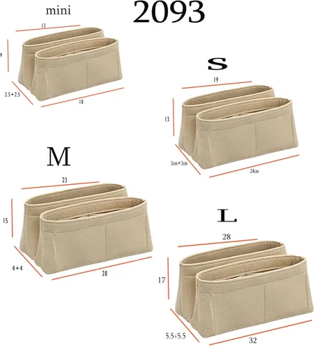 Miniatura 2 de Organizador de inserción de monedero para cajón para LV CAPUCINES fieltro liner bolsa en bolsa organizador 2093Beige-M