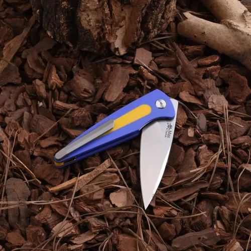 Miniatura 6 de SHIELDON Colibri - Cuchillo de bolsillo de acero de 2.91 pulgadas, hoja G10, mango de titanio, clip de bolsillo, cuchillo plegable con bloqueo