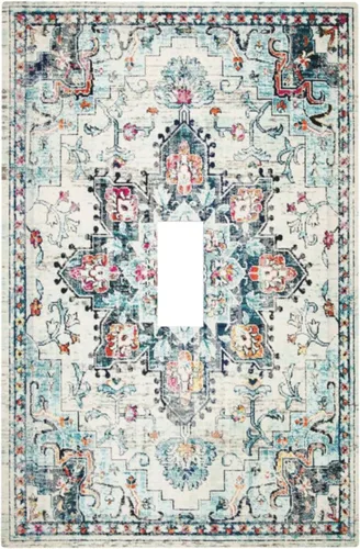 Miniatura 154 de Cubierta de Interruptor de Luz de Estilo Boho Vintage de los 70 Sol Arcoíris Champiñón Floral Rocker Individual 1 Gang Cubierta de Enchufe
