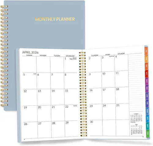 Miniatura 11 de SUNEE Agenda mensual 2026-2027 – Calendario de 18 meses desde julio de 2026 a diciembre de 2027, agenda anual de 7 x 10 pulgadas con pestañas