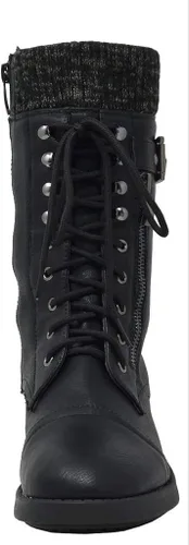 Miniatura 7 de DREAM PAIRS Botas militares de invierno con cordones de media pantorrilla para mujer