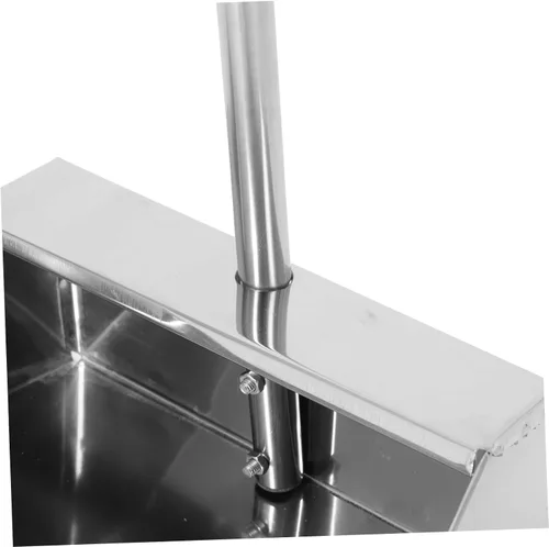 Miniatura 6 de Recogedor de pie de acero inoxidable con mango resistente, cacerola de metal para interiores y exteriores, pala de chimenea