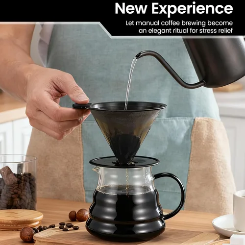 Miniatura 7 de 【2.0 mejorado】 Cafetera de acero inoxidable, filtro de café de goteo reutilizable sin papel y colador de café para una sola taza de preparación a