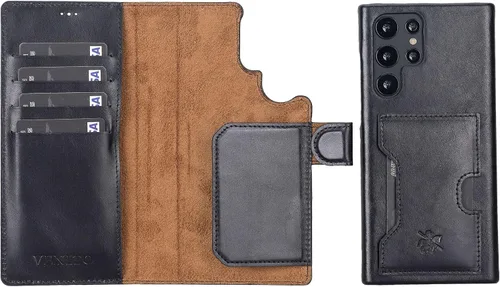 Miniatura 130 de Venito Florence - Funda de piel compatible con Samsung Galaxy S9, extra segura con bloqueo RFID, cartera desmontable para teléfono (gris decolorado)