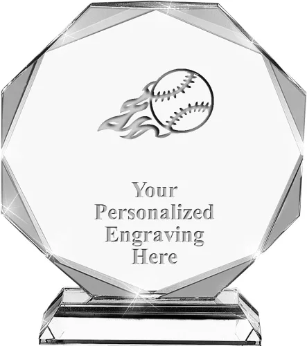Miniatura 36 de Premio de cristal personalizado de 6.75 pulgadas con grabado - Premios de trofeos personalizados