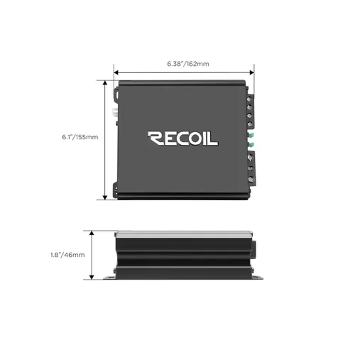 Miniatura 6 de RECOIL DI600.1 amplificador de audio para auto mono-block de clase D, potencia máxima de 1200 vatios, 2/4 ohmios estables, fuente de alimentación