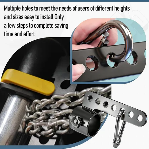 Miniatura 4 de Barra de sentadillas con cinturón para barra olímpica de 2 pulgadas, color negro, soporta 500 libras, accesorios para entrenamiento de gimnasio