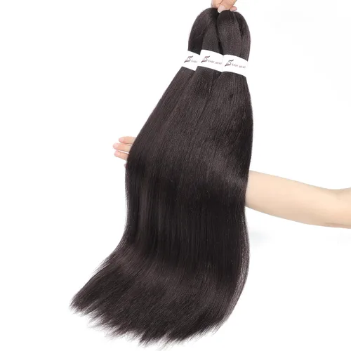 Miniatura 6 de Extensiones de cabello trenzado preestiradas para mujer, trenzas de caja, suave, sintético, sin nudos, textura Yaki, ajuste de agua caliente