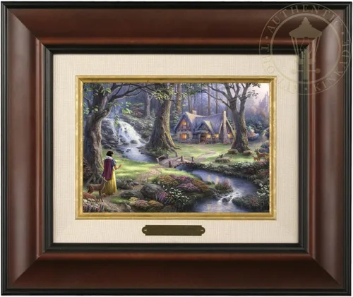 Miniatura 3 de Thomas Kinkade Disney Snow White Discovers the Cottage Brushwork (marco de burl)