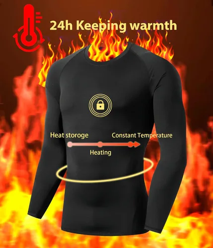 Miniatura 3 de 5 or 4 Pack Men's Thermal Compression Shirt Fleece Lined Long Sleeve Athletic Base Layer Cold Weather Gear Workout Top