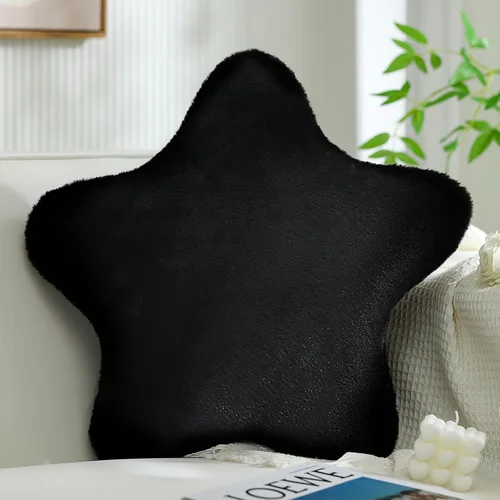 Miniatura 9 de YRXRUS Almohadas de estrella, almohada en forma de estrella negra, regalos de almohada decorativa, bonita decoración de habitación de felpa