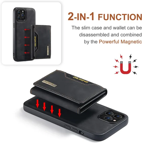 Miniatura 5 de Fundas de cuero tipo cartera para teléfono compatibles con iPhone 14 Pro Max con tarjetero para hombres de 6.7 pulgadas, contraportada desmontable 2