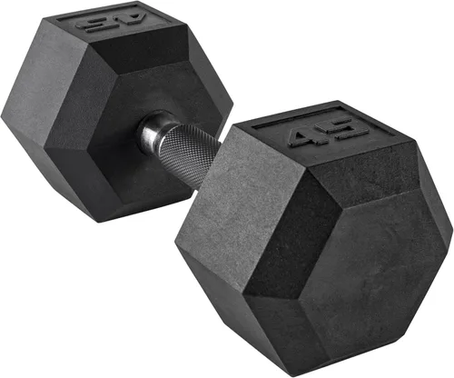Miniatura 68 de CAP Barbell Peso de la mancuerna hexagonal recubierta, individual, 10-120 libras, múltiples opciones