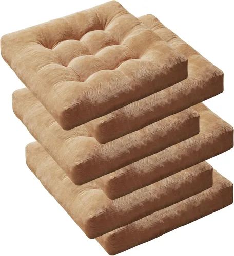 Miniatura 21 de Juego de cojines de suelo de 2 piezas, cojines grandes redondos para sentarse para adultos, cojines acolchados de corduroy para sala de estar