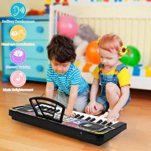 Miniatura 7 de M SANMERSEN Teclado de piano para niños, piano para niños, teclados musicales de 37 teclas, pianos electrónicos con soporte para libro de música