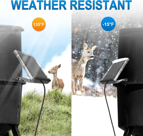 Miniatura 5 de POWOXI Panel solar de 12 V 1.7 W para recargar alimentador de ciervos, cargador solar impermeable para exteriores con soporte de montaje