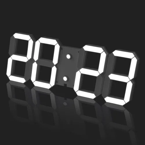 CHKOSDA Reloj de pared digital LED 3D de 17 pulgadas con control remoto | 164ft Visibility, Adjustable Brightness, Timer, 12/24 Hr Time, Date &