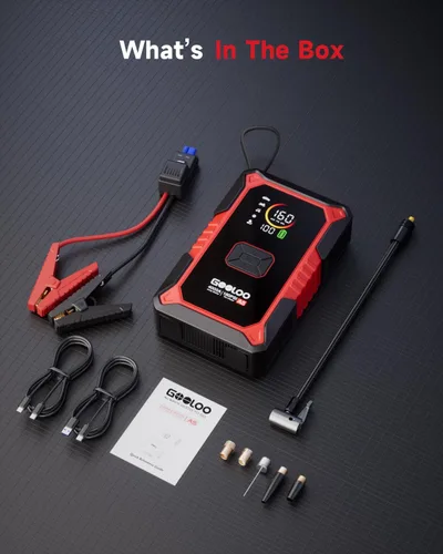 Miniatura 9 de GOOLOO Arrancador de Batería A5 con Compresor de Aire, Arrancador de Batería de Coche de 4000A (Toda Gasolina/10.0L Diésel) con Inflador