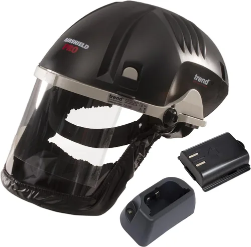 Miniatura 14 de Trend Airshield Pro Visera completa, Protector contra el polvo, Máscara con circulación de aire alimentada por batería para carpintería, AIR/PRO