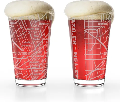 Miniatura 7 de Greenline Goods Vasos de cerveza – Juego de vasos de 16 onzas para los amantes de Pittsburgh – Juego de 2 – Grabados con Pittsburgh, PA Map