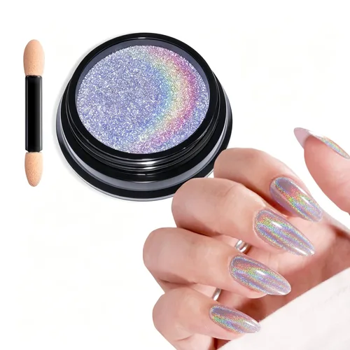 Miniatura 18 de 2 piezas de polvo de uñas cromado: polvo de uñas cromado cobre efecto espejo, espejo metálico, polvo de uñas naranja cromado para decoración