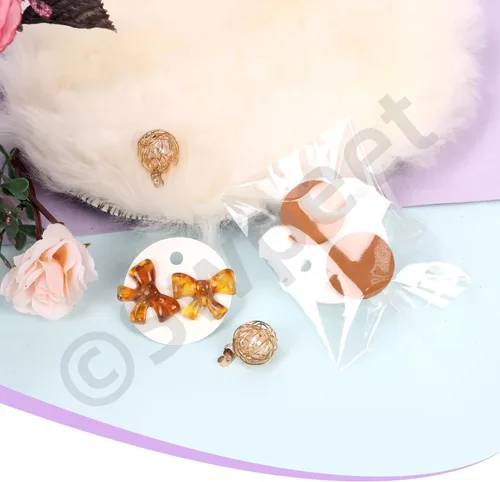 Miniatura 6 de Swpeet Juego de 600 tarjetas de exhibición de aretes blancos, tarjetas redondas de 1.6 in a 1.6 pulgadas con parte trasera de aretes y bolsas