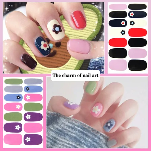 Miniatura 3 de 420 piezas de 30 hojas de envolturas de uñas con lima de uñas, tiras de esmalte de uñas con diseño degradado con brillantina, calcomanías