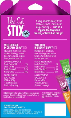 Miniatura 3 de Tiki Cat Stix Golosinas de Mousse, Golosinas Individuales Indulgentes para Lamer o Aderezo para Comida Seca, Paquete Variado, Porciones de 0.5 oz.
