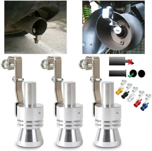 Miniatura 6 de MEA CO005 - 2 silbatos turbo universales de aleación de aluminio, silenciador de escape con sonido turbo para tubo de escape de automóvil, silbato
