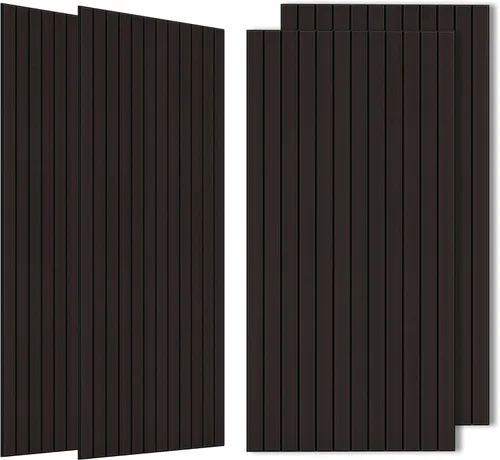 Miniatura 35 de Paneles de sonido de chapa de madera, paquete de 10 paneles de pared de 47.2 x 23.6 pulgadas, paneles acústicos decorativos para paredes