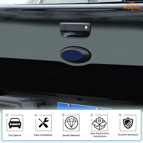 Miniatura 5 de Aunginsy Cubierta para emblema de portón trasero de automóvil con patrón de fibra de carbono para Ford Ranger 2015-2022, material ABS, específico