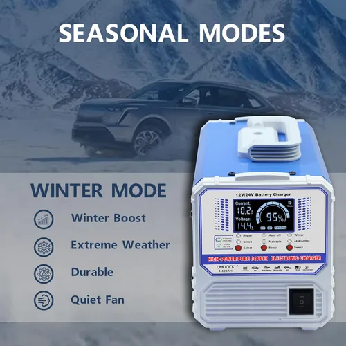 Miniatura 5 de Cargadores de batería para automóvil, 12 voltios y 24 V, cargador de batería automático inteligente para automóvil, mantenedor con apagado