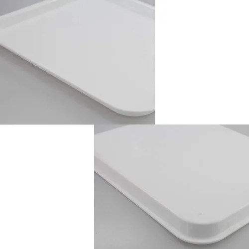Miniatura 4 de Inhouse Bandeja de plástico blanco rectangular, 17.2 x 13.5 x 0.9 pulgadas (4 paquetes)