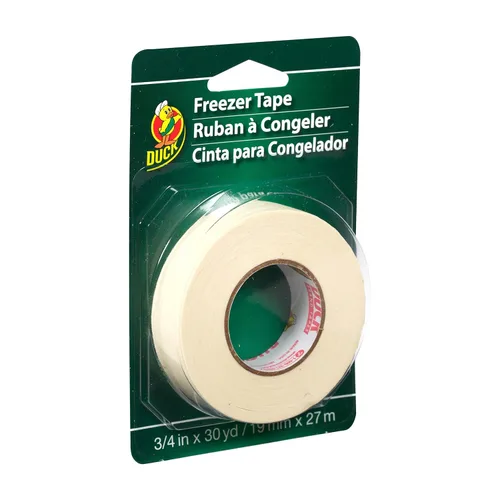Duck Brand Rollo de cinta adhesiva para congelador sobre el que se puede escribir, 3/4 pulgadas por 30 yardas, rollo individual, color blanco