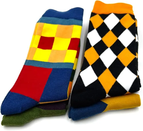 Miniatura 6 de Calcetines de vestir divertidos para hombre, calcetines coloridos y divertidos, calcetines con patrón novedoso loco, calcetines de cuello redondo
