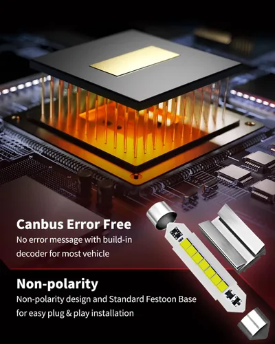 Miniatura 2 de LASFIT Fiesta LED superbrillante de 1.654 in de 1.61 pulgadas, 211-2 578 212-2, uso para cúpula, mapa, puerta, interior, cajuela, guantera, luces