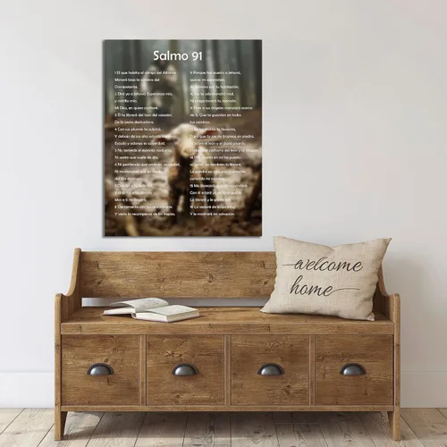 Miniatura 4 de Salmo 91 En Español Para Pared, Arte de pared del Salmo 91, Cuadros Cristianos Para Pared En Español, Decoración de pared cristiana en español, Ta
