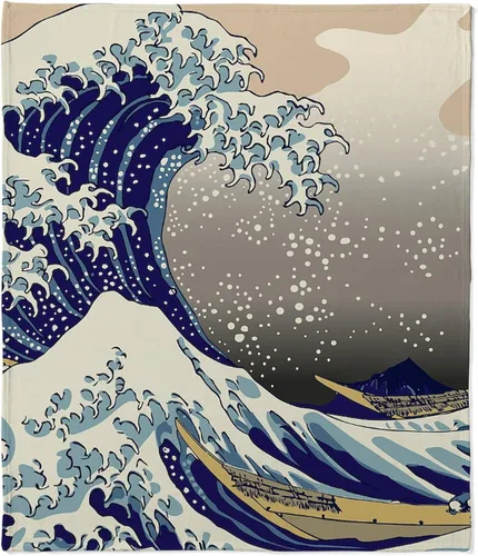 CafePress Hokusai The Great Wave Off Kanagawa - Manta de forro polar súper suave, 60 x 50 pulgadas