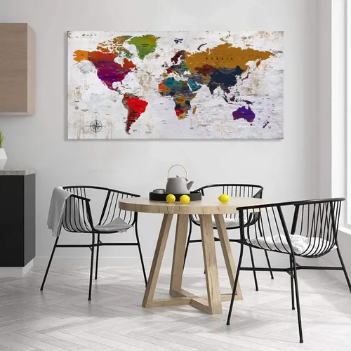 Miniatura 2 de ZEYDRT Lienzo decorativo para pared, mapa de pared, para oficina, sala de estar, decoración del hogar, mapa mundial, lienzo, decoración de pared