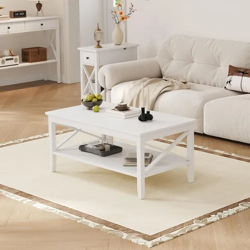 Miniatura 11 de Mesa de centro ChooChoo Oxford con patas más gruesas, mesa de centro de madera negra con almacenamiento para la sala de estar