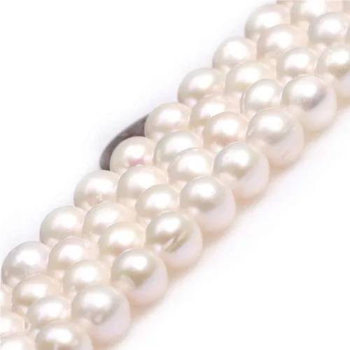 Miniatura 8 de Cuentas de perlas cultivadas de agua dulce para hacer joyas, piedras preciosas naturales semipreciosas de 0.433-0.472 in, redondas, color negro, 15