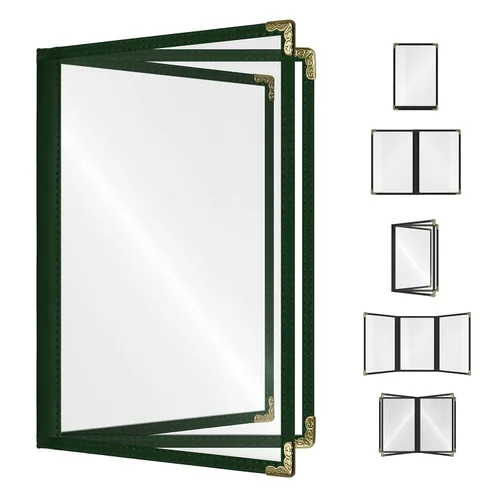 Miniatura 29 de Goodsmart - Fundas para menú de restaurante, paquete de 25 unidades, color negro, 2 vistas, soportes para menú de carga superior, cubiertas
