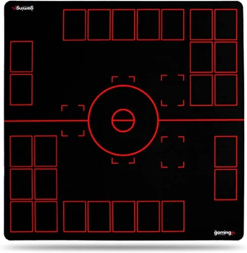 Miniatura 8 de The Gaming Mat Company Tapete de juego compatible con 2 jugadores para cartas de Pokémon, 28.35 x 28.35 x 0.08 pulgadas, tapete de batalla negro