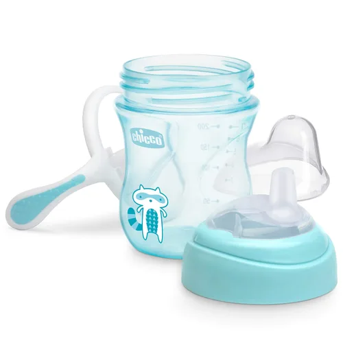 Miniatura 3 de Chicco Vaso de transición de 7 onzas con boquilla de silicona y tapa sin derrames, marcas de calibración, asas extraíbles, apto para lavavajillas