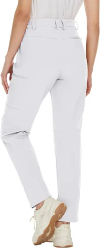 Miniatura 2 de MAGCOMSEN Pantalones de invierno impermeables con forro polar para mujer, para esquí, senderismo, pantalones de invierno softshell con aislamiento