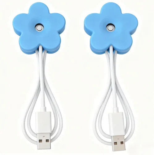 Humidificador pequeño USB 2 paquetes de humidificador portátil creativo de flores, fácil de usar, mini silencioso de plástico para el hogar,